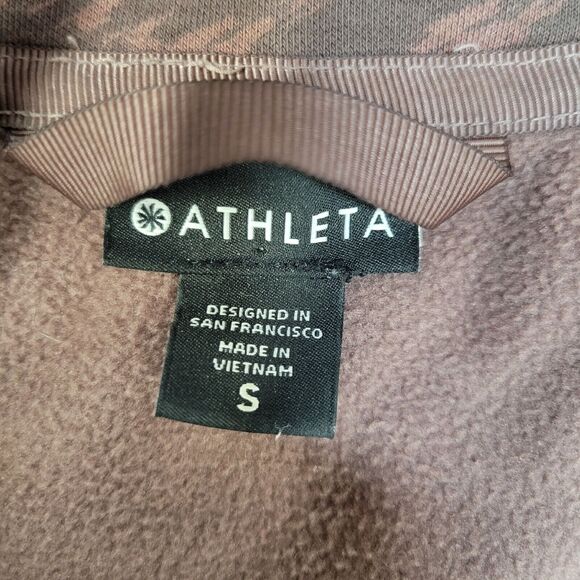 Athleta Triumph Full Zip Athletic Hoodie Sweatshirt Smoked Brown Print SZ Small - Picture 10 of 12